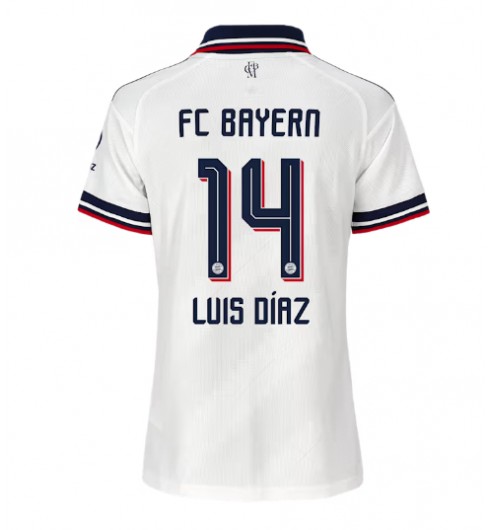 Bayern Munich Luis Diaz #14 Venkovní Dres pro Dámské 2026-27 Krátký Rukáv Bayern Munich Luis Diaz #14 Venkovní Dres pro Dámské 2026-27 Krátký Rukáv